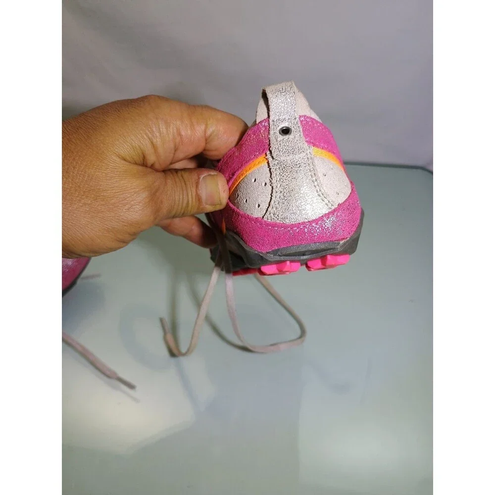 Vintage kids Diesel Pink Leather Sneakers Low Top  Everux Size 1 US, Eur 32